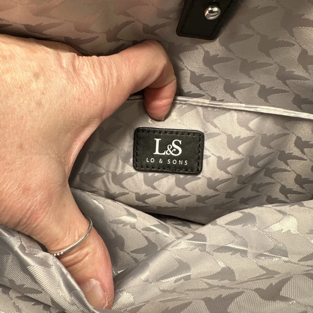 Lo‎ & Sons O.G. Blue Travel Messenger Carry On Bag Gray Interior Silver Hardware